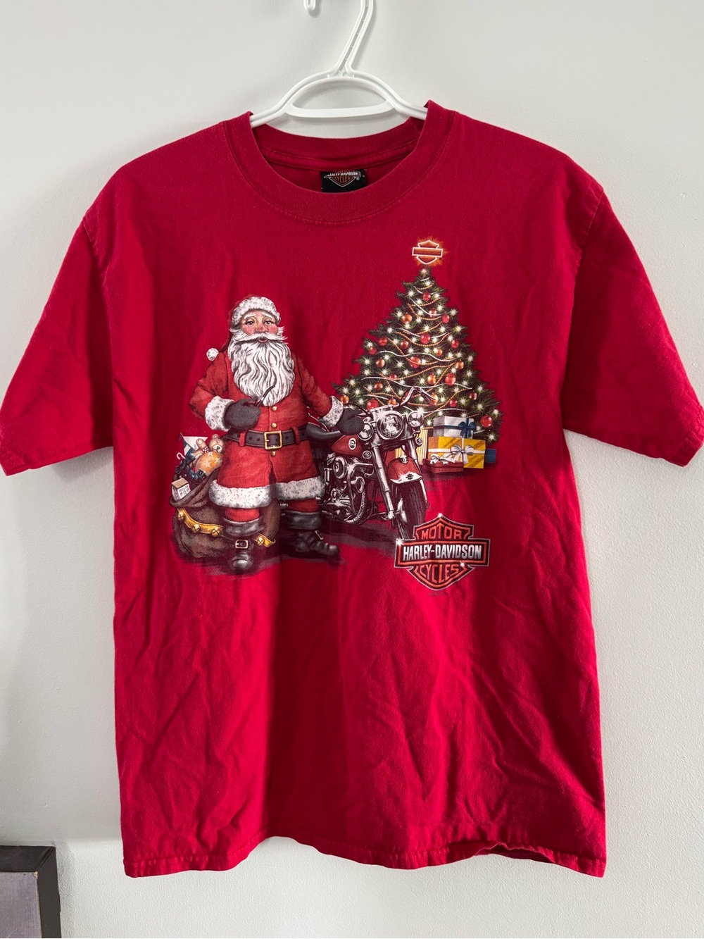 Harley Davidson Men’s Shirt Medium T-shirt Christmas Santa Claus St John’s EUC